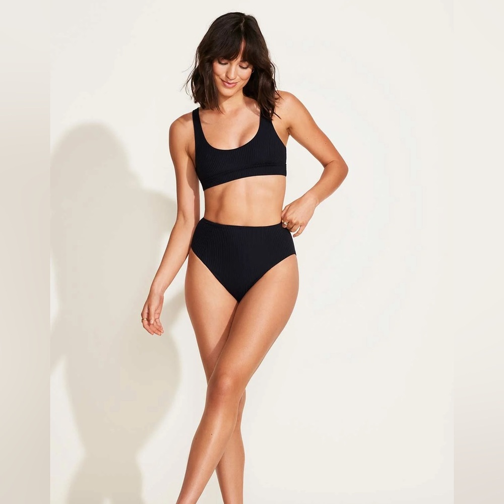 Black ribbed bikini